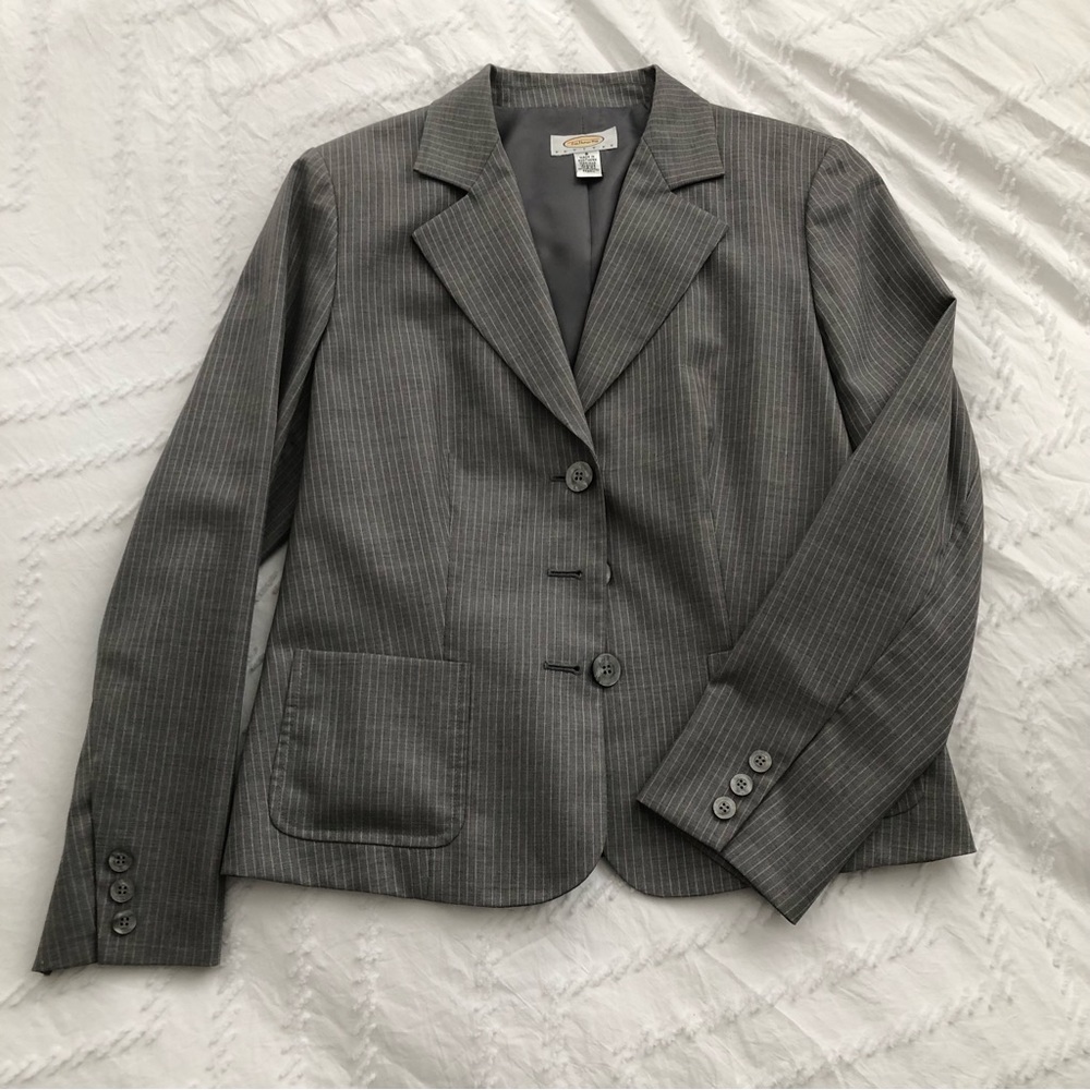 Talbots Women’s Gray Pinstriped Suit